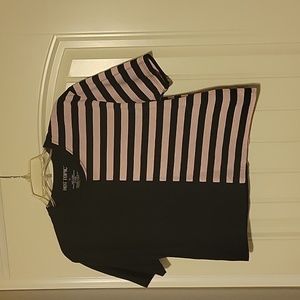 Hot Topic striped crop top. Pink and black size M see matching pants